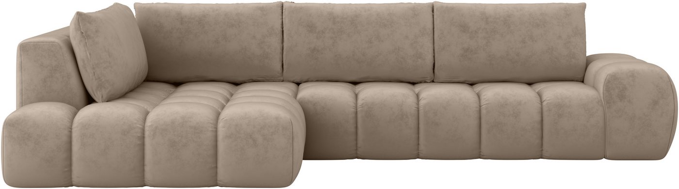 OTTO home Ecksofa AZITA L-Form, XXL 352 cm Designsofa in Bubble-Opitk, lose Rückenkissen, traumhafte Steppung – Bild 2 von 5