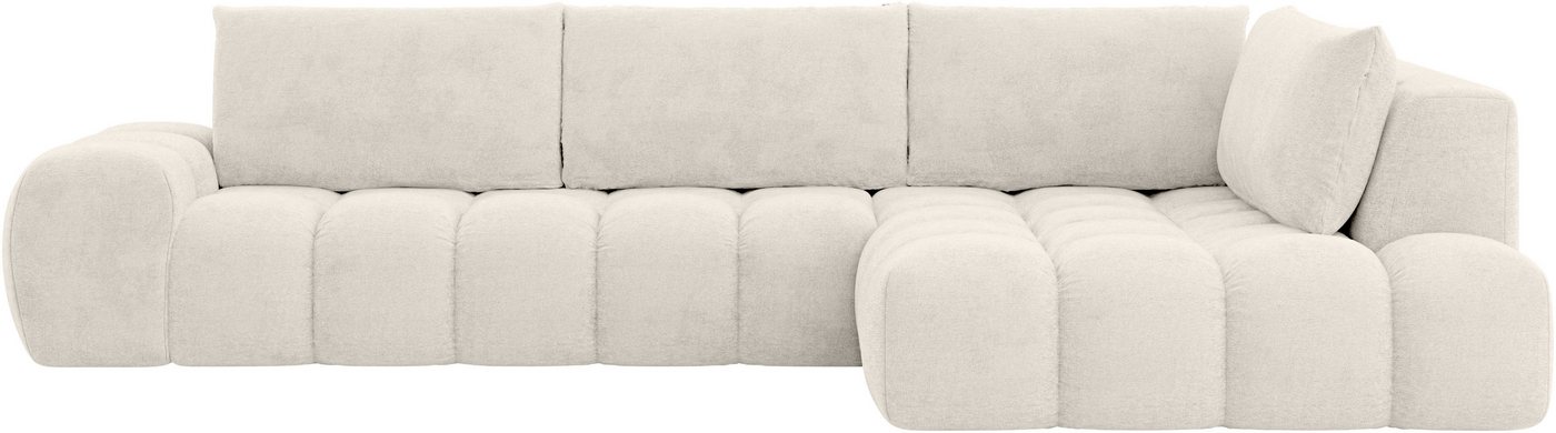 OTTO home Ecksofa AZITA L-Form, XXL 352 cm Designsofa in Bubble-Opitk, lose Rückenkissen, traumhafte Steppung – Bild 2 von 5