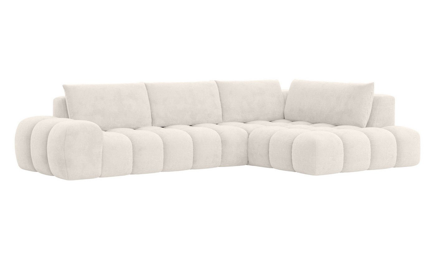 OTTO home Ecksofa AZITA L-Form, XL 296 cm - Designsofa in Bubble-Optik, lose Rückenkissen, traumhafte Steppung – Bild 5 von 5