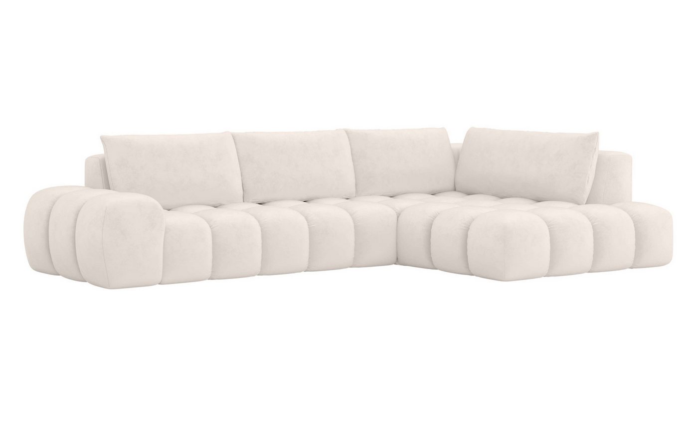 OTTO home Ecksofa AZITA L-Form, XL 296 cm - Designsofa in Bubble-Optik, lose Rückenkissen, traumhafte Steppung – Bild 5 von 5