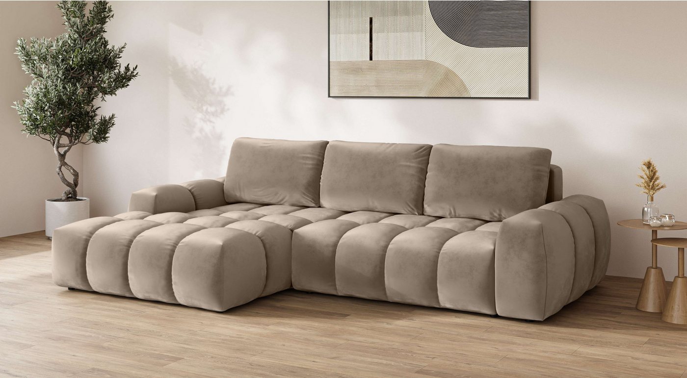 OTTO home Ecksofa AZITA L-Form, 270 cm - OTTO. Verlässliche Qualität., wahlweise als Schlafsofa m. Bettkasten, Bubble-Optik – Bild 2 von 5