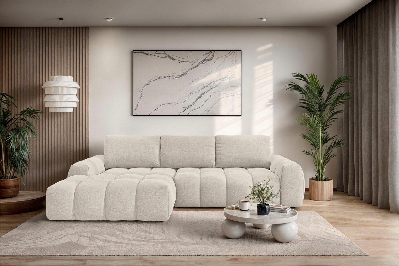 OTTO home Ecksofa AZITA L-Form, 270 cm - OTTO. Verlässliche Qualität., wahlweise als Schlafsofa m. Bettkasten, Bubble-Optik – Bild 2 von 5