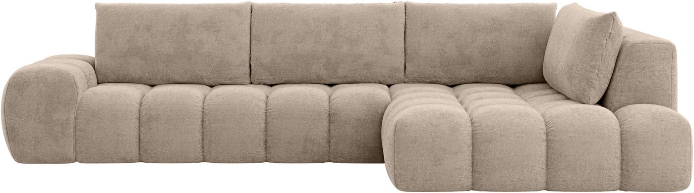 OTTO home Ecksofa AZITA L-Form, XXL 352 cm Designsofa in Bubble-Opitk, lose Rückenkissen, traumhafte Steppung – Bild 2 von 5