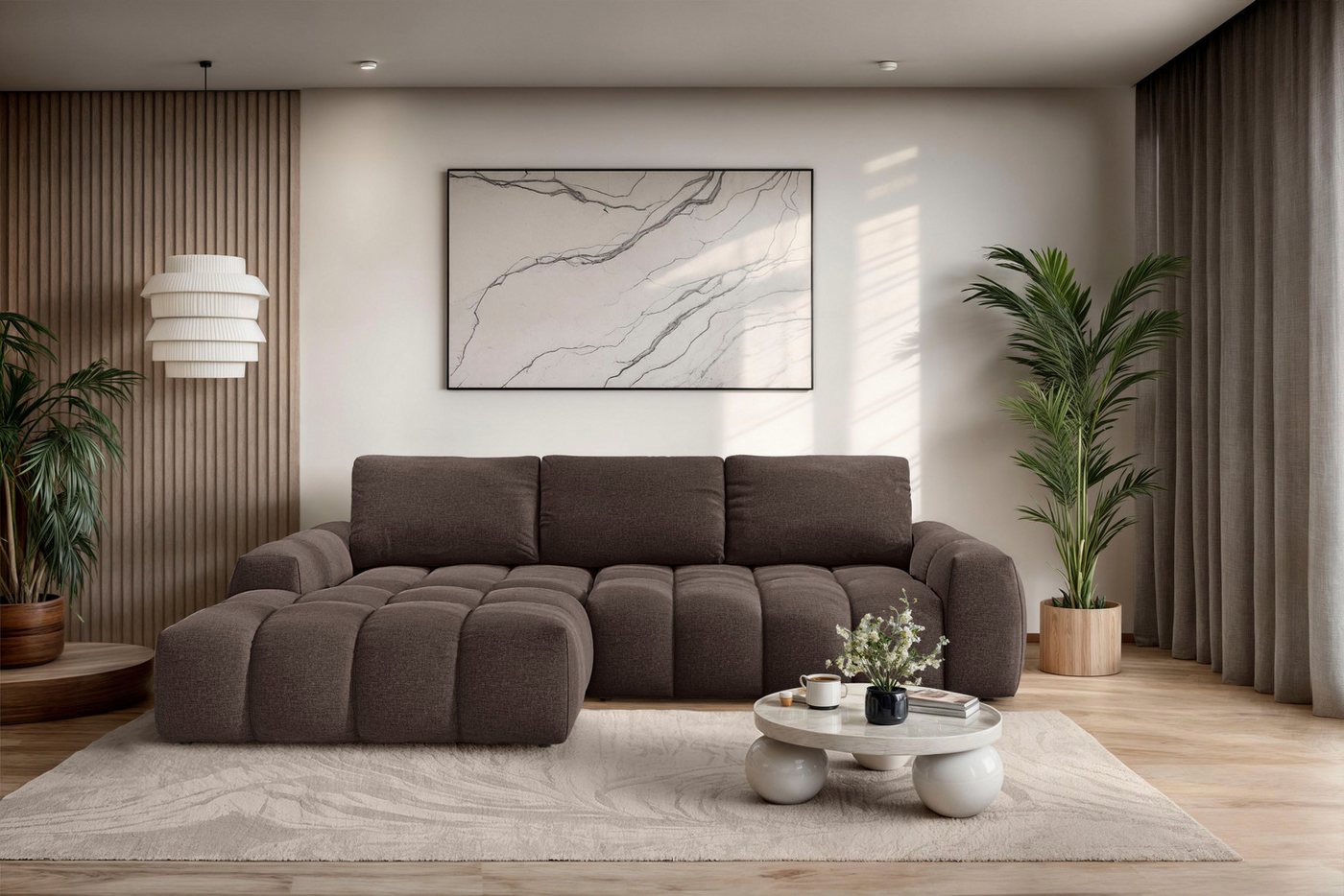 OTTO home Ecksofa AZITA L-Form, 270 cm - OTTO. Verlässliche Qualität., wahlweise als Schlafsofa m. Bettkasten, Bubble-Optik – Bild 2 von 5