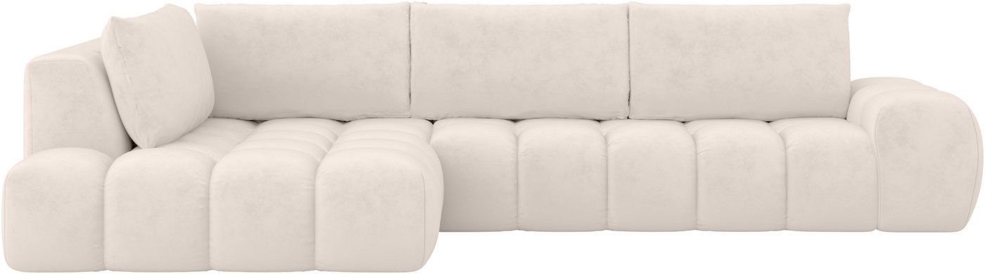OTTO home Ecksofa AZITA L-Form, XXL 352 cm Designsofa in Bubble-Opitk, lose Rückenkissen, traumhafte Steppung – Bild 2 von 5