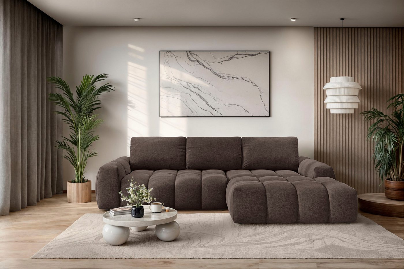 OTTO home Ecksofa AZITA L-Form, 270 cm - OTTO. Verlässliche Qualität., wahlweise als Schlafsofa m. Bettkasten, Bubble-Optik – Bild 2 von 5