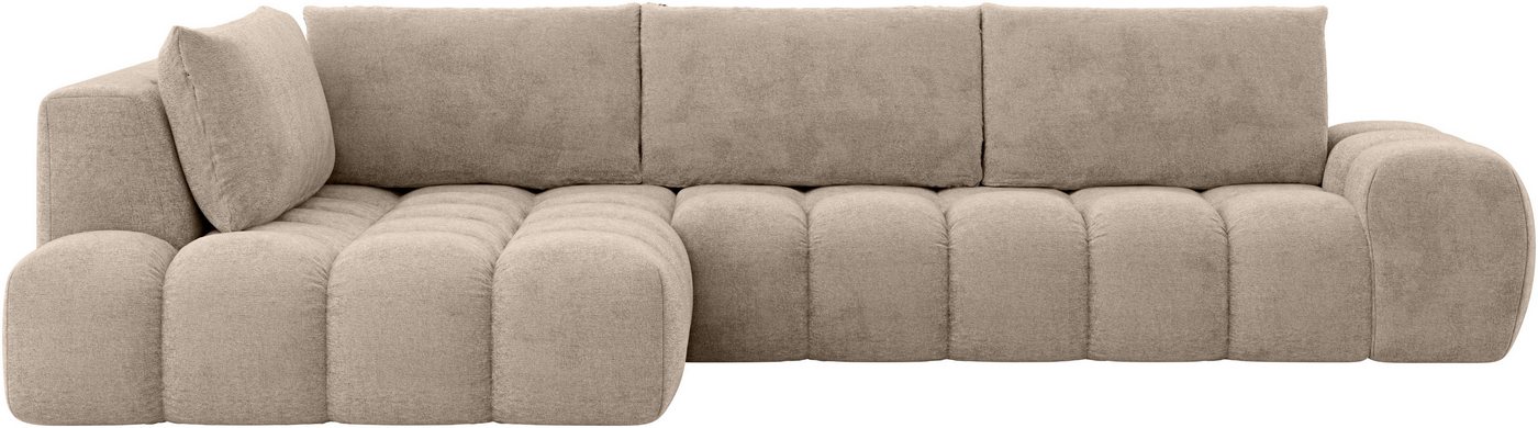 OTTO home Ecksofa AZITA L-Form, XXL 352 cm Designsofa in Bubble-Opitk, lose Rückenkissen, traumhafte Steppung – Bild 2 von 5