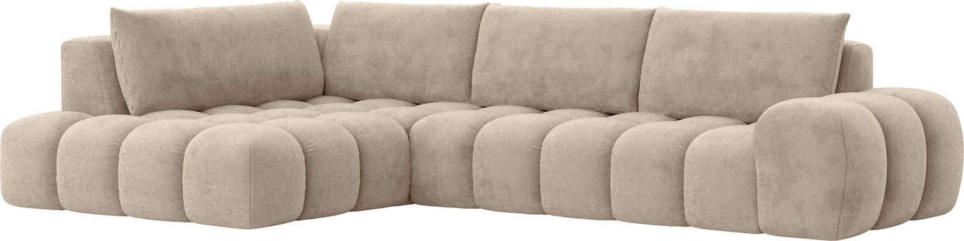 OTTO home Ecksofa AZITA L-Form, XXL 352 cm Designsofa in Bubble-Opitk, lose Rückenkissen, traumhafte Steppung – Bild 5 von 5