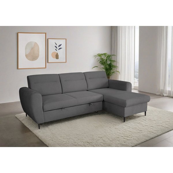 OTTO home Ecksofa Bella L-Form, B: 248 cm, mit Schlaffunktion & Bettkasten