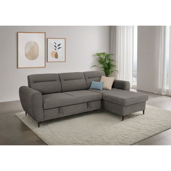 OTTO home Ecksofa Bella L-Form, B: 248 cm, mit Schlaffunktion & Bettkasten