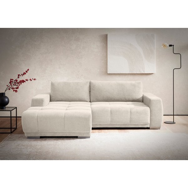 OTTO home Ecksofa Bolero L-Form, B: 241 cm, bequeme Wellenunterfederung, wahlweise, mit Schlaffunktion und Bettkasten, Liegefläche 187x122cm, Gästebett