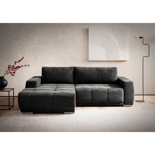 OTTO home Ecksofa Bolero L-Form, B: 241 cm, bequeme Wellenunterfederung, wahlweise, mit Schlaffunktion und Bettkasten, Liegefläche 187x122cm, Gästebett