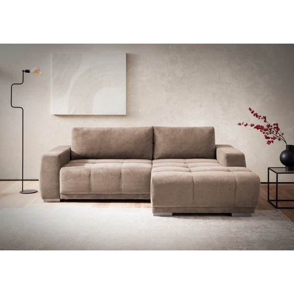 OTTO home Ecksofa Bolero L-Form, B: 241 cm, bequeme Wellenunterfederung, wahlweise, mit Schlaffunktion und Bettkasten, Liegefläche 187x122cm, Gästebett