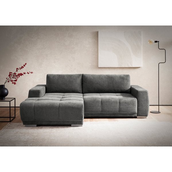 OTTO home Ecksofa Bolero L-Form, B: 241 cm, bequeme Wellenunterfederung, wahlweise, mit Schlaffunktion und Bettkasten, Liegefläche 187x122cm, Gästebett