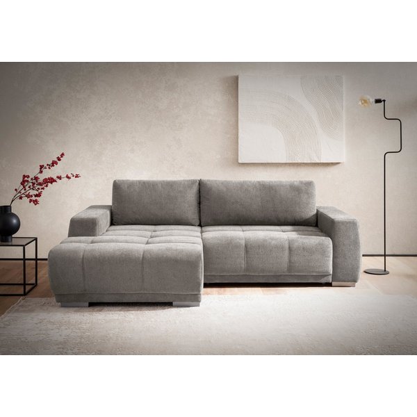 OTTO home Ecksofa Bolero L-Form, B: 241 cm, bequeme Wellenunterfederung, wahlweise, mit Schlaffunktion und Bettkasten, Liegefläche 187x122cm, Gästebett
