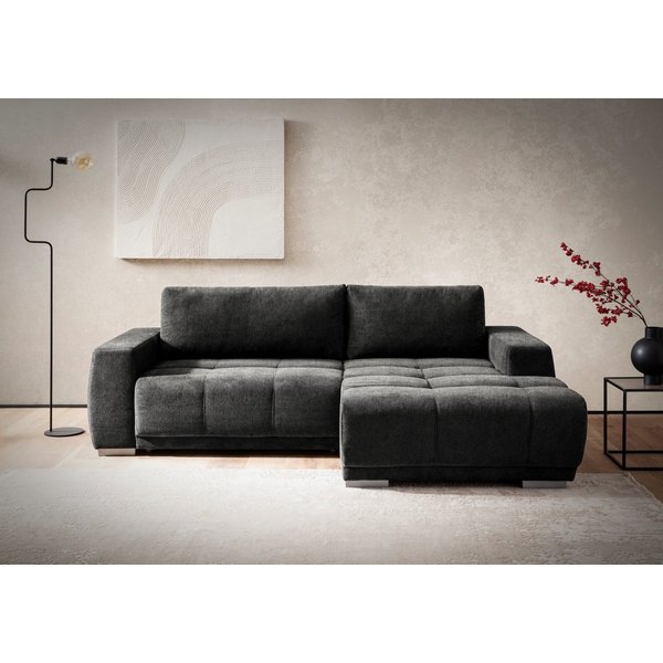 OTTO home Ecksofa Bolero L-Form, B: 241 cm, bequeme Wellenunterfederung, wahlweise, mit Schlaffunktion und Bettkasten, Liegefläche 187x122cm, Gästebett