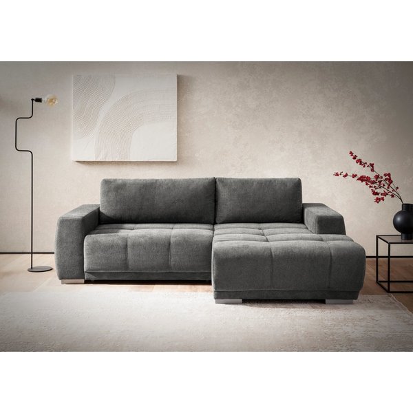 OTTO home Ecksofa Bolero L-Form, B: 241 cm, bequeme Wellenunterfederung, wahlweise, mit Schlaffunktion und Bettkasten, Liegefläche 187x122cm, Gästebett