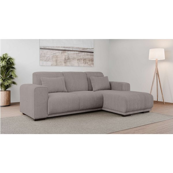 OTTO home Ecksofa BORNHOLM L-Form, B: 234 cm - OTTO. Verlässliche Qualität., Recamiere links oder rechts bestellbar, Wellenfederung, inkl. 2 Kissen