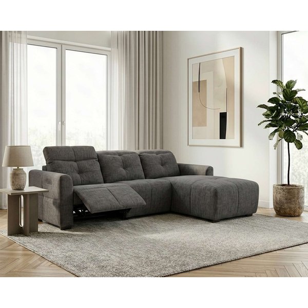 OTTO home Ecksofa CAARLA Webstoff, L-Form, 261 cm, man. o. elektr. Relaxfunktion (USB), mit USB-A und USB-C bei elektrischer Ausführung, Kopfteilverstellung