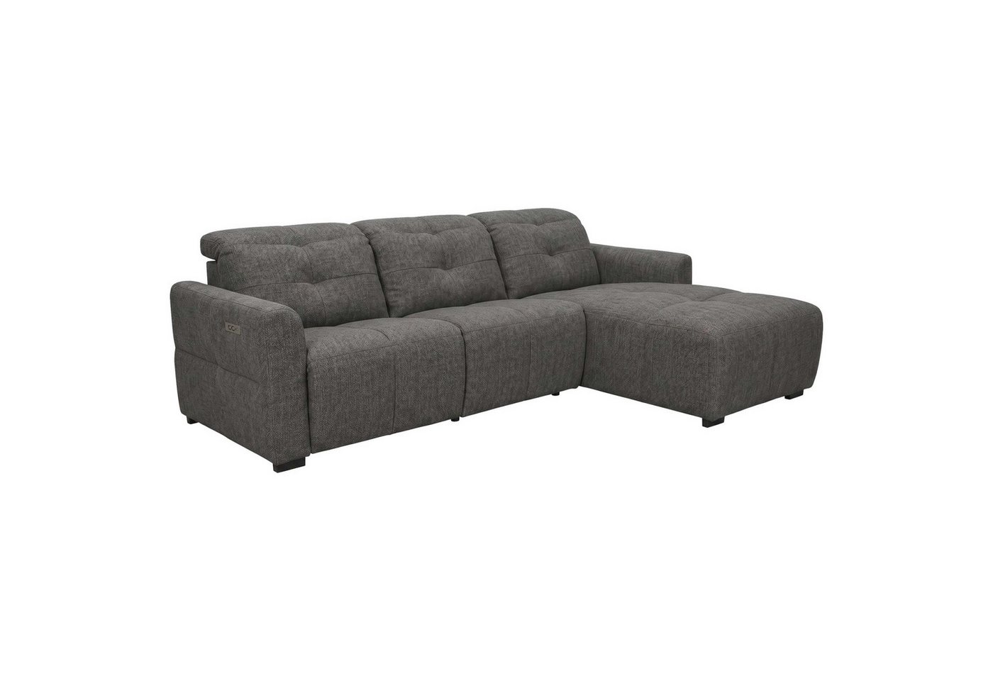 OTTO home Ecksofa CAARLA Webstoff, L-Form, 261 cm, man. o. elektr. Relaxfunktion (USB), mit USB-A und USB-C bei elektrischer Ausführung, Kopfteilverstellung – Bild 5 von 5