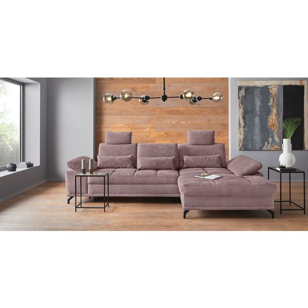 OTTO home Ecksofa Costello L-Form, Sitztiefen- & Armteilverstellung, 3 Nierenkissen, mit Schlaffunktion & Stauraum, Federkern