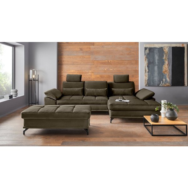 OTTO home Ecksofa Costello L-Form, Sitztiefen- & Armteilverstellung, 3 Nierenkissen, mit Schlaffunktion & Stauraum, Federkern