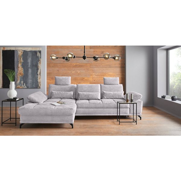 OTTO home Ecksofa Costello L-Form, Sitztiefen- & Armteilverstellung, 3 Nierenkissen, optional Schlaffunktion & Stauraum, Federkern
