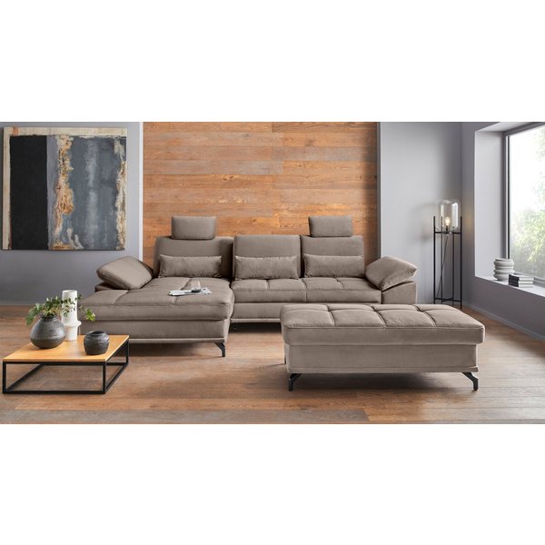 OTTO home Ecksofa Costello L-Form, Sitztiefen- & Armteilverstellung, 3 Nierenkissen, optional Schlaffunktion & Stauraum, Federkern