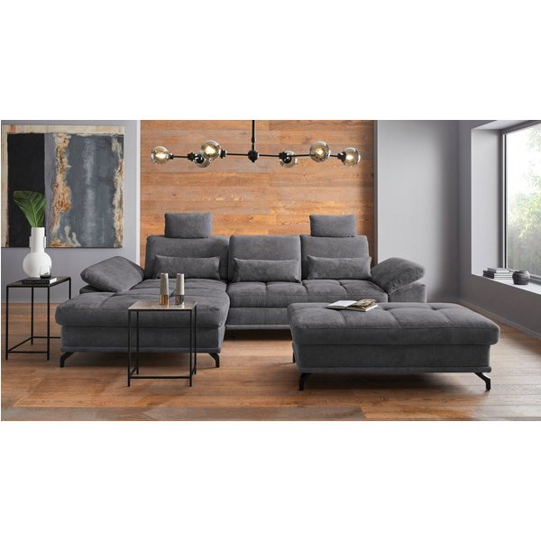 OTTO home Ecksofa Costello L-Form, Sitztiefen- & Armteilverstellung, 3 Nierenkissen, mit Schlaffunktion & Stauraum, Federkern