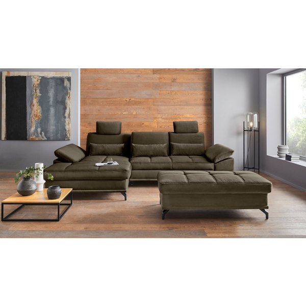 OTTO home Ecksofa Costello L-Form, Sitztiefen- & Armteilverstellung, 3 Nierenkissen, mit Schlaffunktion & Stauraum, Federkern