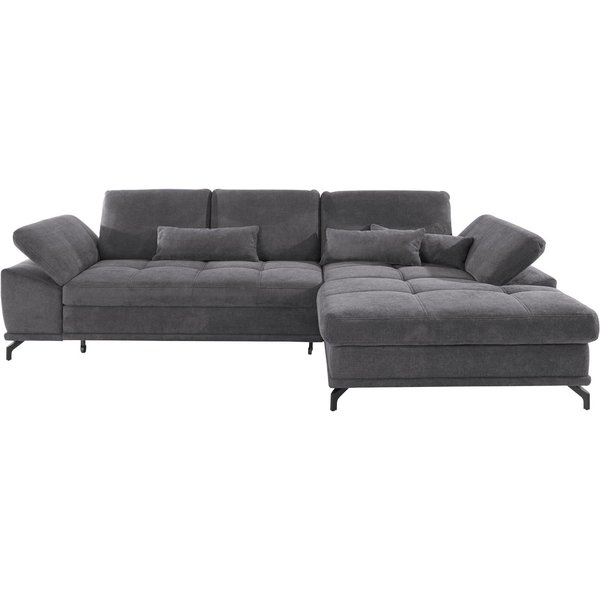 OTTO home Ecksofa Costello L-Form, Sitztiefen- & Armteilverstellung, 3 Nierenkissen, mit Schlaffunktion & Stauraum, Federkern