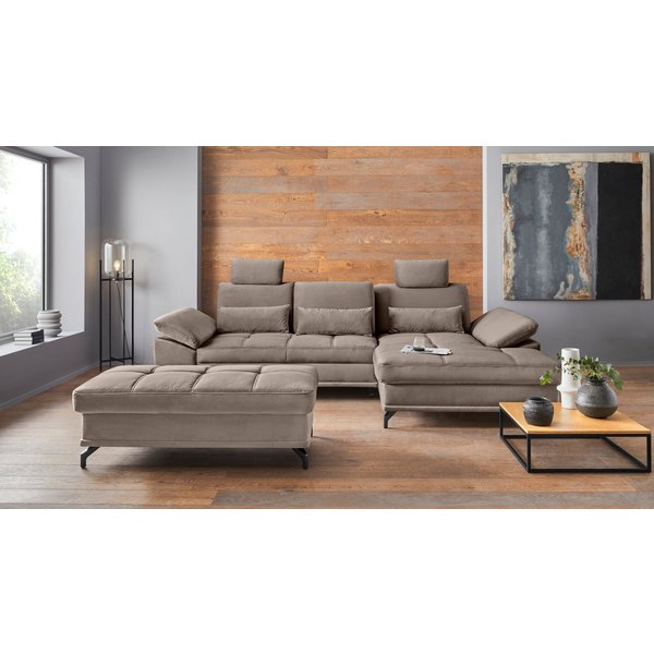 OTTO home Ecksofa Costello L-Form, Sitztiefen- & Armteilverstellung, 3 Nierenkissen, mit Schlaffunktion & Stauraum, Federkern