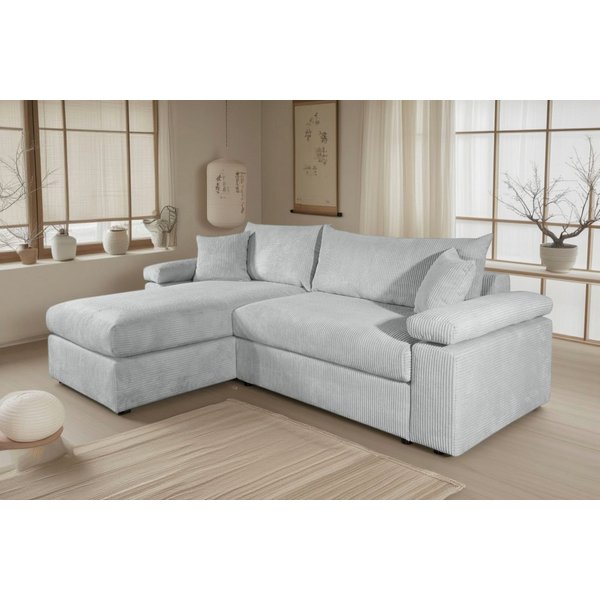 OTTO home Ecksofa Cosy L-Form, B: 234 cm, Sitzaufbau im Sandwich-Federkern, 2 Zierkissen, Mega-Sofa, Cord oder Struktur weich, Kaltschaumauflage