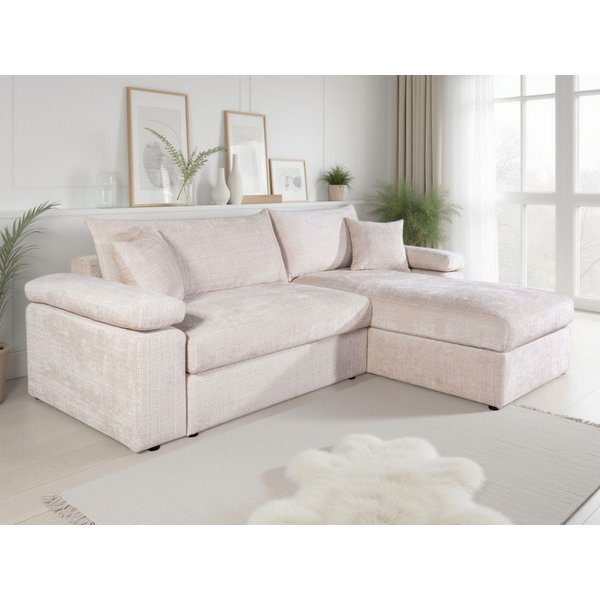 OTTO home Ecksofa Cosy L-Form, B: 234 cm, Sitzaufbau im Sandwich-Federkern, 2 Zierkissen, Mega-Sofa, Cord oder Struktur weich, Kaltschaumauflage