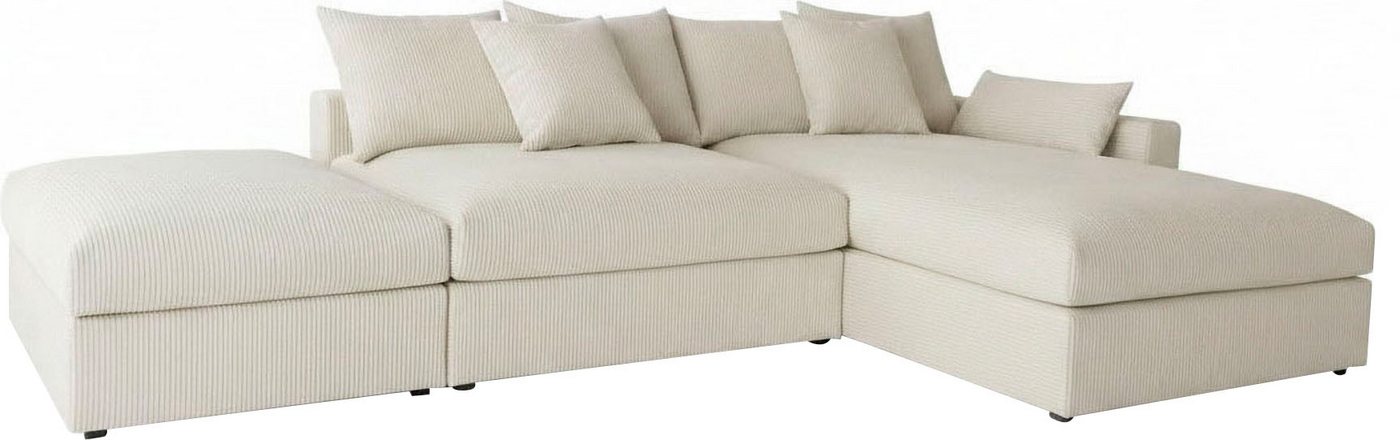 OTTO home Ecksofa Cosy Lounge L-Form, Breite 333 cm, Mega-Sofa mit Cordstoff bezogen, mit Federkern & 4 Zierkissen – Bild 5 von 5