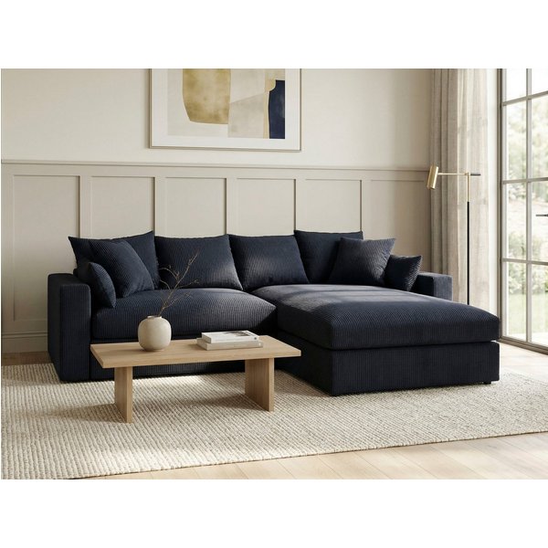 OTTO home Ecksofa Cosy Lounge L-Form, Breite 268 cm, Mega-Sofa mit Cordstoff bezogen, mit Federkern & 5 Zierkissen