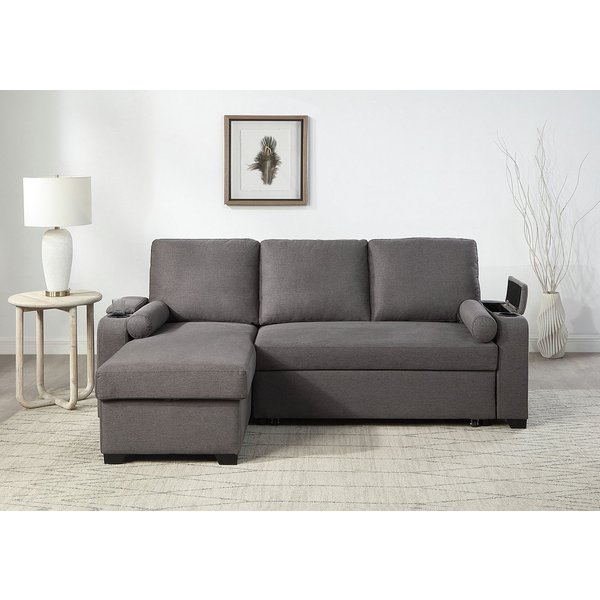 OTTO home Ecksofa Gorje L-Form, B:216cm, Liegefläche: 125x200, mit Schlaffunktion, Stauraum, Becherhalter, Staufächer & Kissenrollen