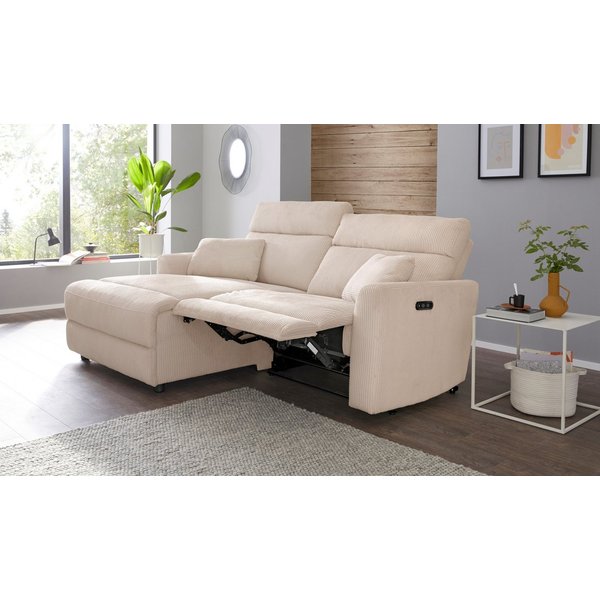 OTTO home Ecksofa JENNA L-Form, 209cm - OTTO. Verlässliche Qualität., manuelle o. elektrische Relaxfunktion, USB A/C, weicher Sitz, Cord.