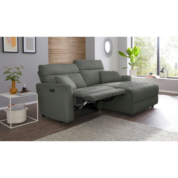 OTTO home Ecksofa JENNA L-Form, 209cm - OTTO. Verlässliche Qualität., manuelle o. elektrische Relaxfunktion, USB A/C, weicher Sitz, Cord.