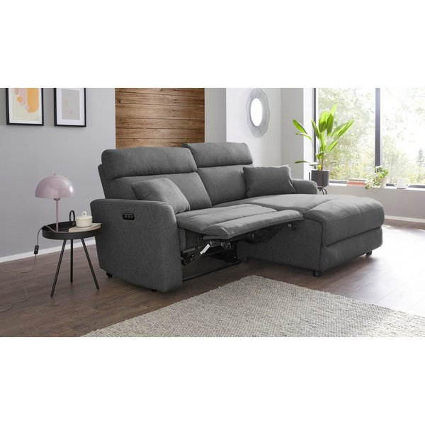 OTTO home Ecksofa JENNA L-Form, 209cm - OTTO. Verlässliche Qualität., manuelle o. elektrische Relaxfunktion, USB A/C, Struktur fein.