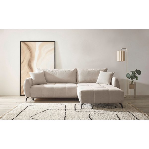 OTTO home Ecksofa JINNIE Webstoff, L-Form, Polsterecke m. Schlaffunktion, Recamiere links/rechts montierbar, als Webstoff oder Chenille-Stoff
