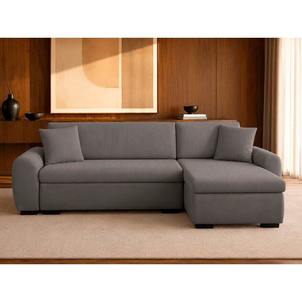 OTTO home Ecksofa KIVELLA mit Schlaffunktion, Cord-Struktur, L-Form, 240 cm, Schlafsofa - Liegefläche (128/191), Bettkasten, Cord-Struktur-Mix