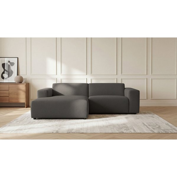 OTTO home Ecksofa Koa, 228 cm, L-Form, Modulsofa in Cord, Chenille, Struktur, Webstoff, Designsofa, weicher Lounge-Sitzkomfort, Welleunterfederung, bodentief