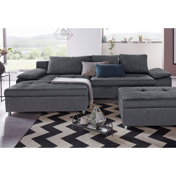 OTTO home Ecksofa Labene, L-Form, B: 270/290 cm, Bettfunktion & Bettkasten wählbar, XL/XXL wählbar, Federkern wählbar, lose Rückenkissen, modernes Design