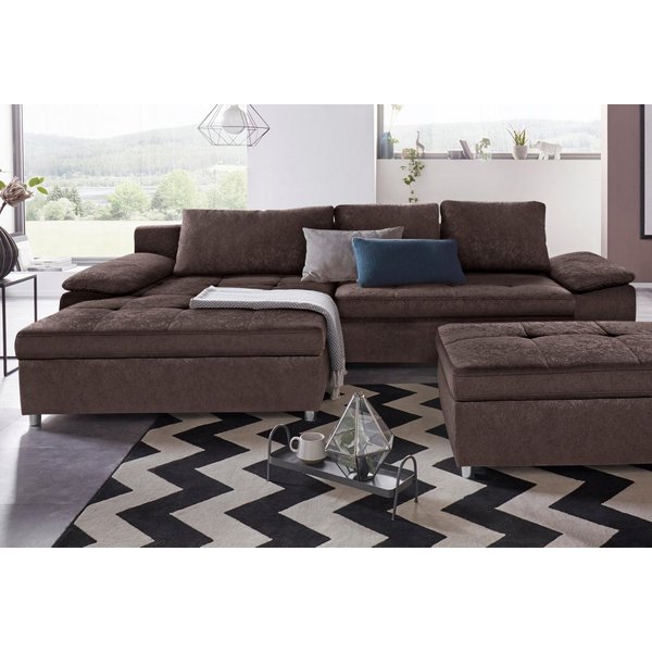OTTO home Ecksofa Labene, L-Form, B: 270/290 cm, Bettfunktion & Bettkasten wählbar, XL/XXL wählbar, Federkern wählbar, lose Rückenkissen, modernes Design