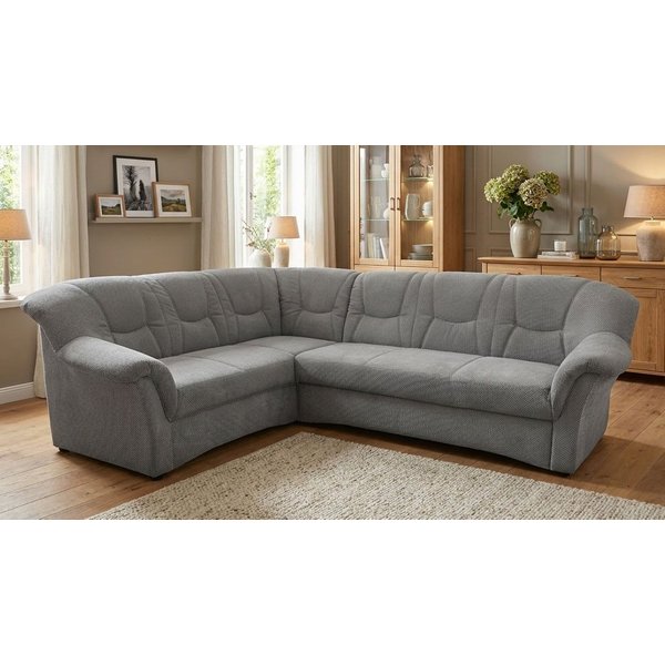 OTTO home Ecksofa Langelland 232 x 146 cm, auch mit Schlaffunktion, mittelfester Sitz, L-Form, mit Federkern, pflegeleichter Pet Friendly Bezugsstoff