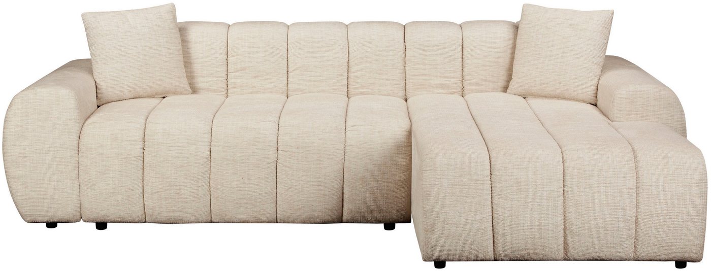 OTTO home Ecksofa LAURRENT mit Schlaffunktion, Feinstruktur, L-Form, 246 cm, Liegefläche (123/191cm), Bettkasten, Taschenfederkern u. Topper – Bild 2 von 5