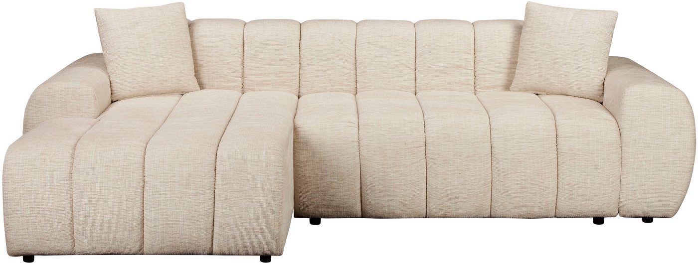 OTTO home Ecksofa LAURRENT mit Schlaffunktion, Feinstruktur, L-Form, 246 cm, Liegefläche (123/191cm), Bettkasten, Taschenfederkern u. Topper – Bild 2 von 5