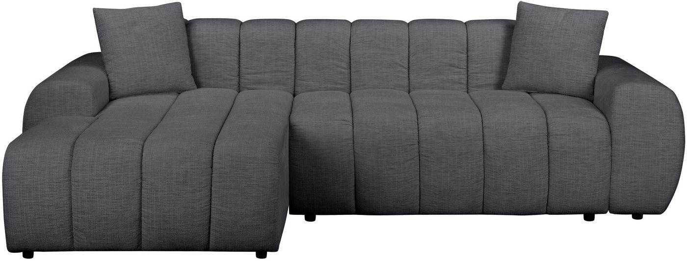 OTTO home Ecksofa LAURRENT mit Schlaffunktion, Feinstruktur, L-Form, 246 cm, Liegefläche (123/191cm), Bettkasten, Taschenfederkern u. Topper – Bild 2 von 5