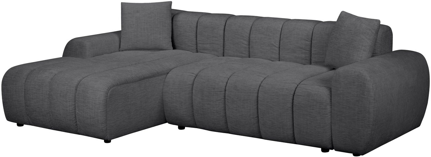 OTTO home Ecksofa LAURRENT mit Schlaffunktion, Feinstruktur, L-Form, 246 cm, Liegefläche (123/191cm), Bettkasten, Taschenfederkern u. Topper – Bild 5 von 5
